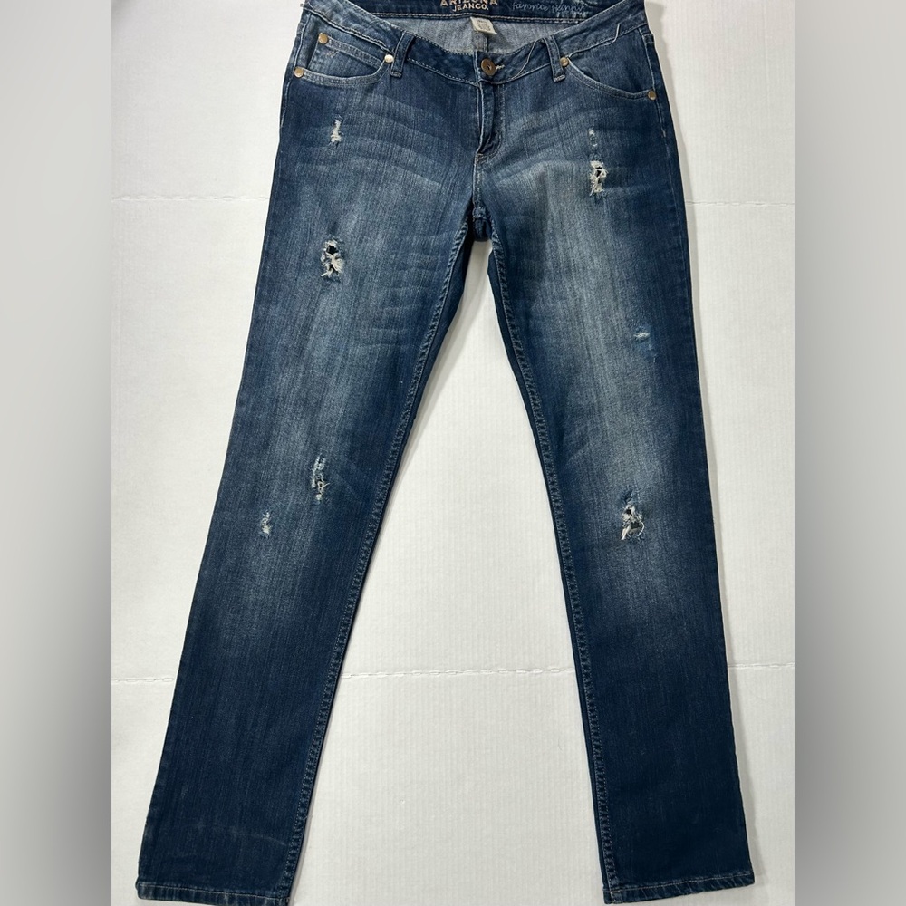 Women’s Arizona Jeans Dark Blue Distressed Skinny Jeans Retro Y2K